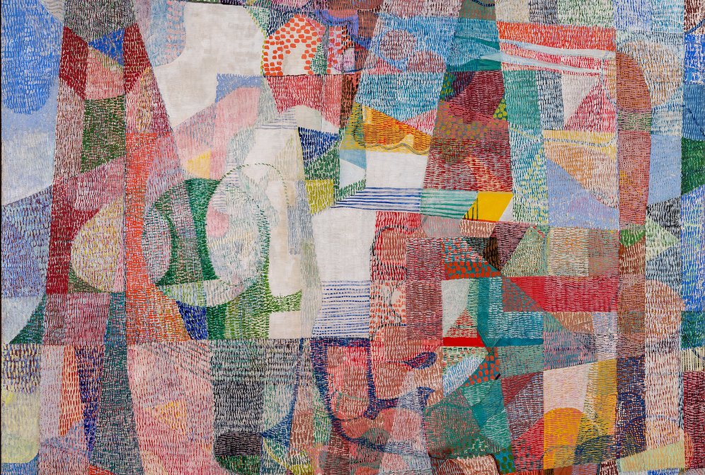 Herbert Behrens-Hangeler: Komposition im weißen Feld, 1931/32, Öl auf Leinwand, 170 x 130 cm | © Museum Kunst der Verlorenen Generation / Foto: Hubert Auer