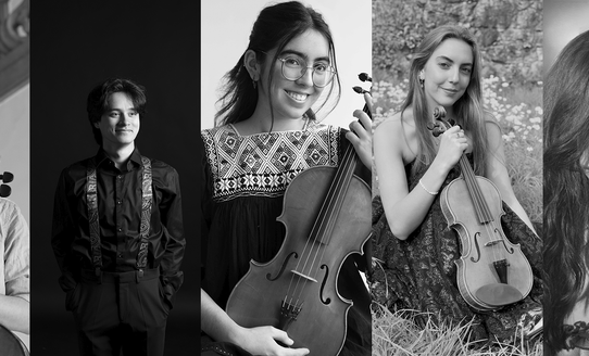 Fotos der Musiker:innen Douwe Eisses, Fabian Mittermeier, Jacinta Balbontin, Maria Sa, Peixin Jiang | © Mozarteum University