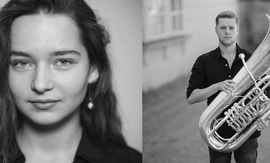 Foto der Musiker:innen Cole Whittenburg und Luchiia Koval | © Luchhiia Koval und Cole Whittenburg