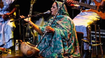 Noura Mint Seymali mit einem Musikinstrument | © Eric Van Nieuwland