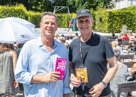 Kooperation beim ALTSTADTSAMSTAG: Altstadtverband-GF Roland Aigner und Robert Seguin, künstlerischer Leiter und GF des Winterfests  | © wildbild