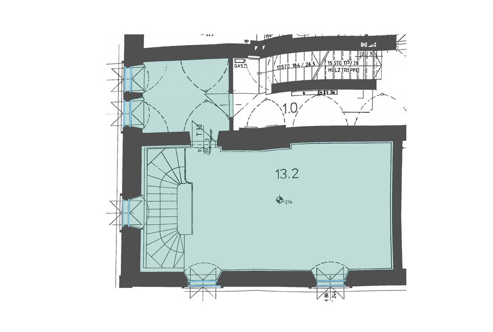 Raumplan des Obergeschosses im House of Talents