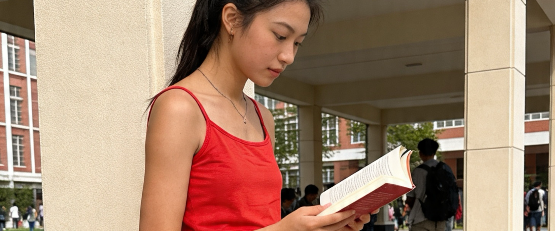 Eine Frau liest ein Buch in der Mode von Misc.Fashion | © Misc.Fashion