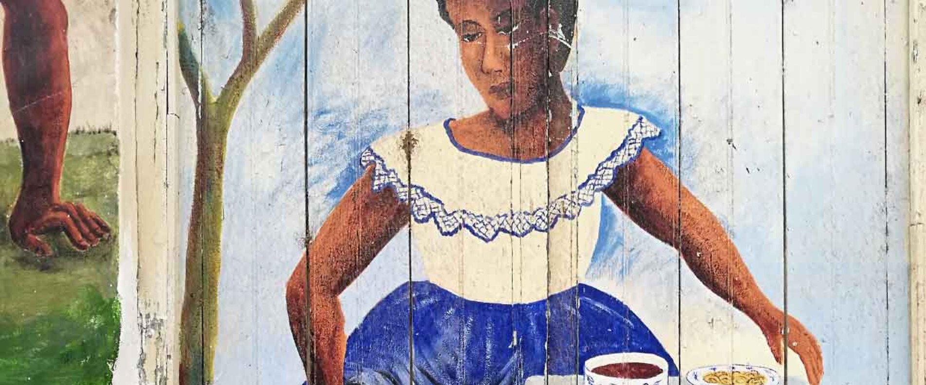 gemaltes Bild von Frau mit Schüsseln | © Afro-Asiatisches Institut