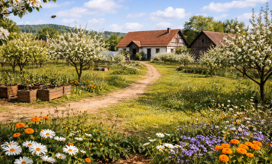 KI-generiertes Bild eines Bauernhofes. | © KI-generiert