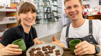 Nathanael vond er Kaffeeothek und Natalie von der Zuckerlwerkstatt | © Andreas Kolarik